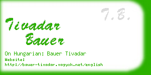 tivadar bauer business card